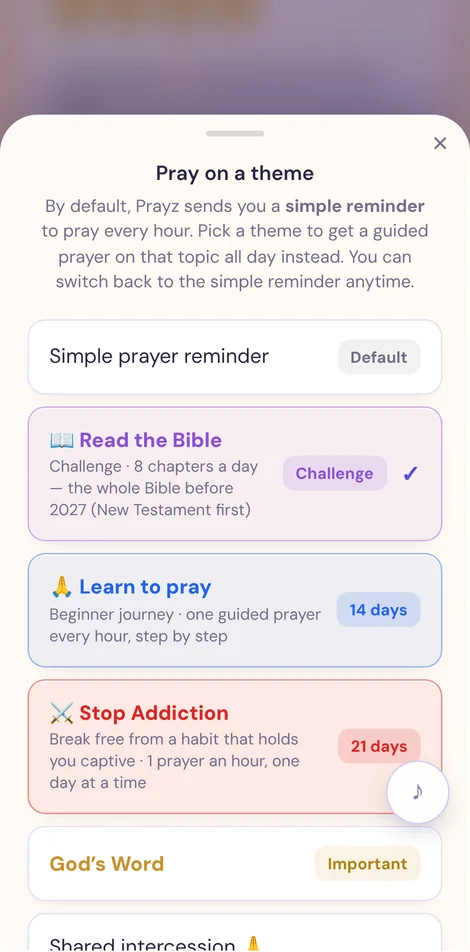 Pray on a theme