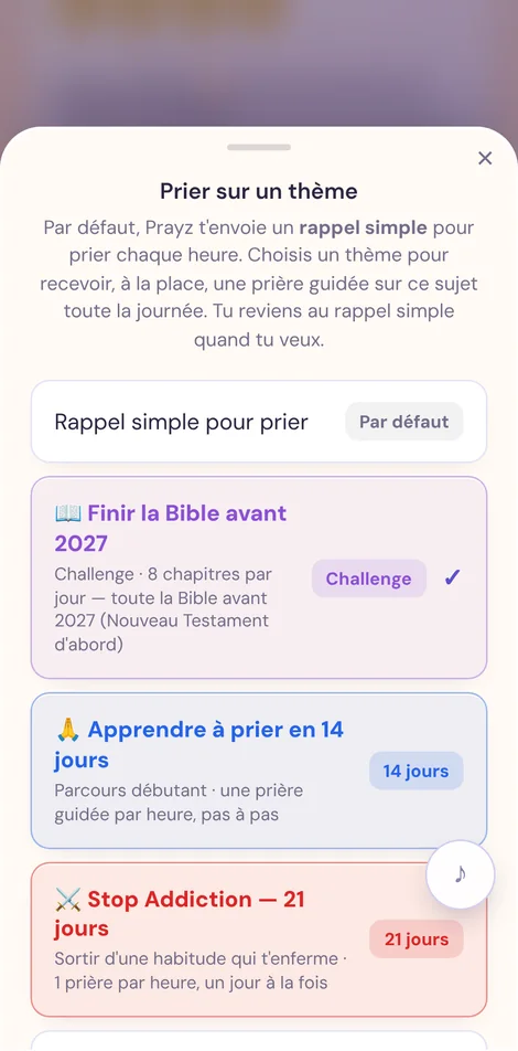 Prier sur un thème